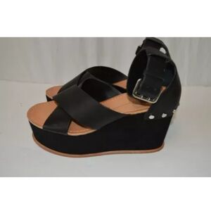 Black Wedge Sandals